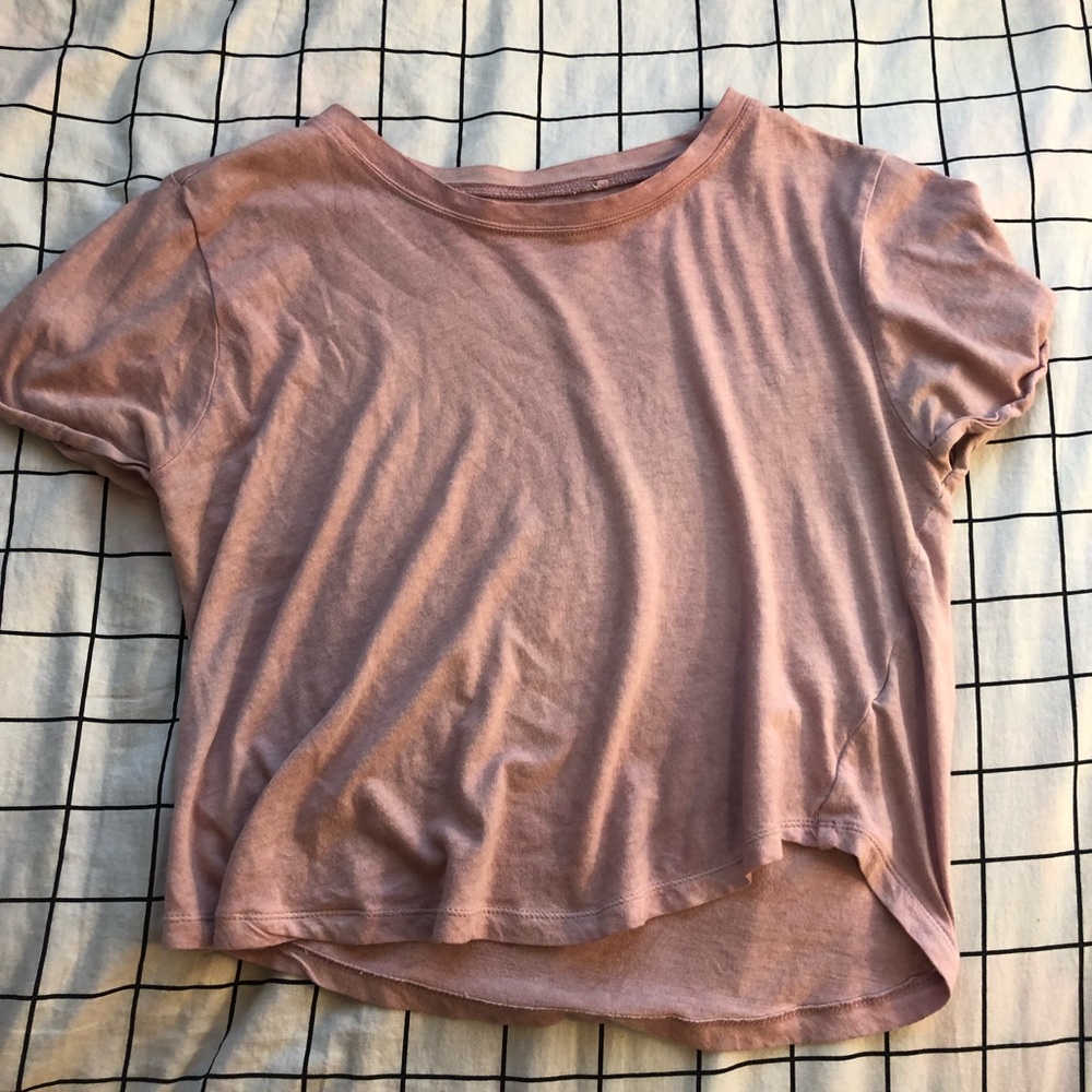 blush pink basic crop top